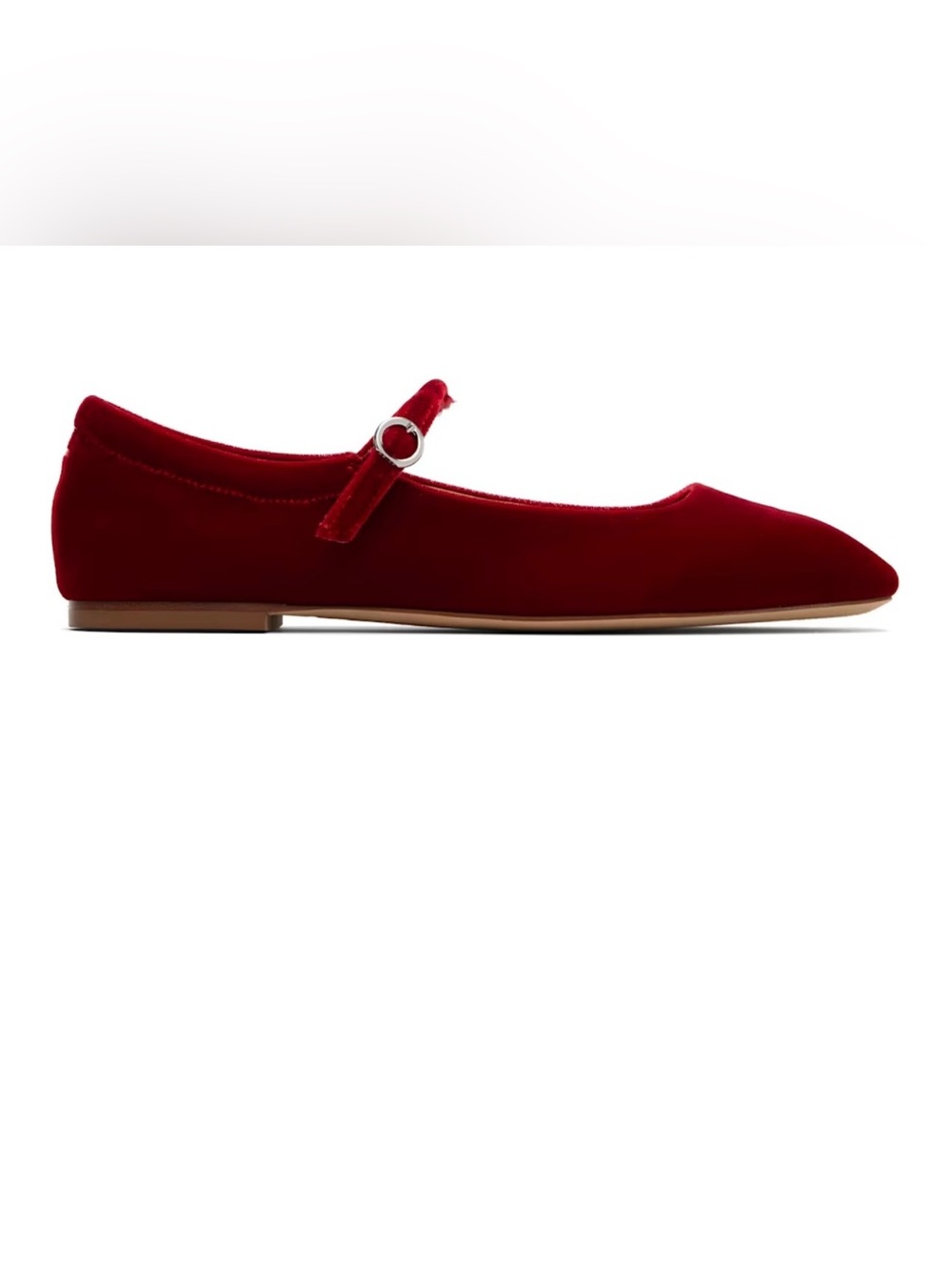 Aeyde Burgundy Uma Velvet Mary-Jane Flats